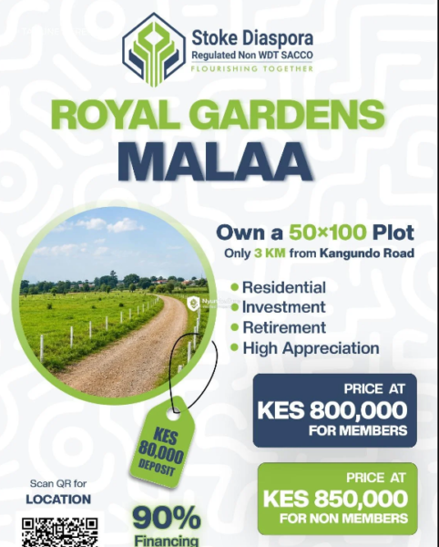 50 × 100 Plots for Sale at Royal Gardens, Malaa